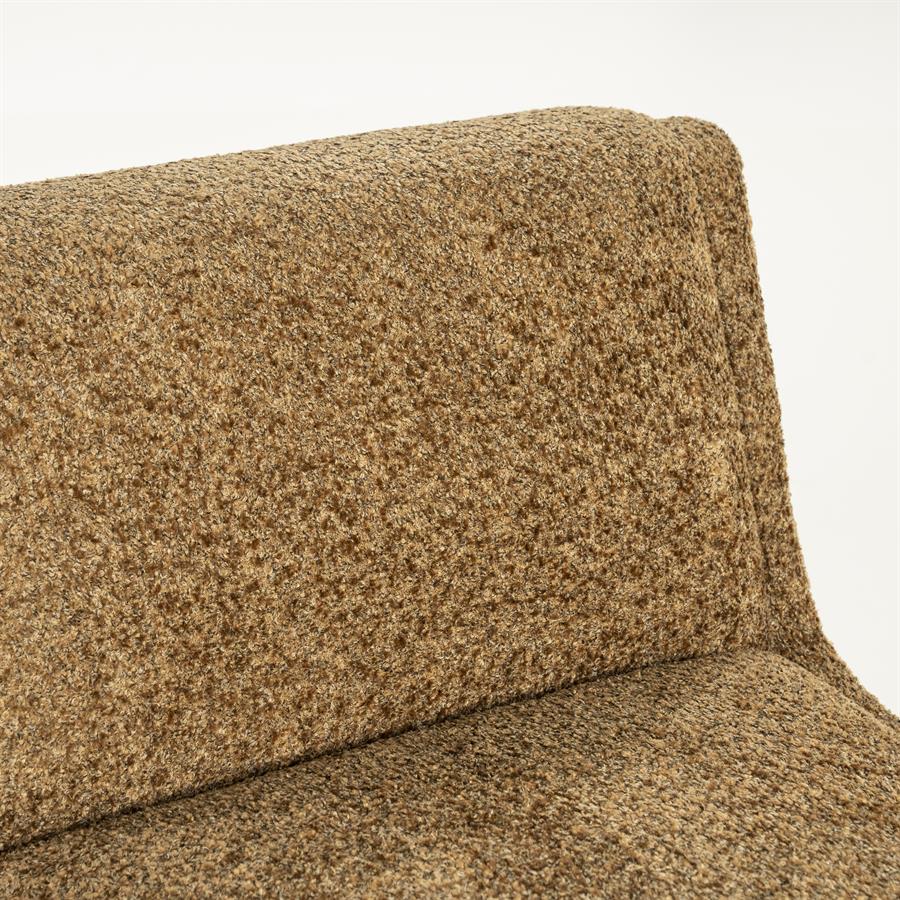 Lounge fauteuil Omla By-Boo - Mosterd fluff stof