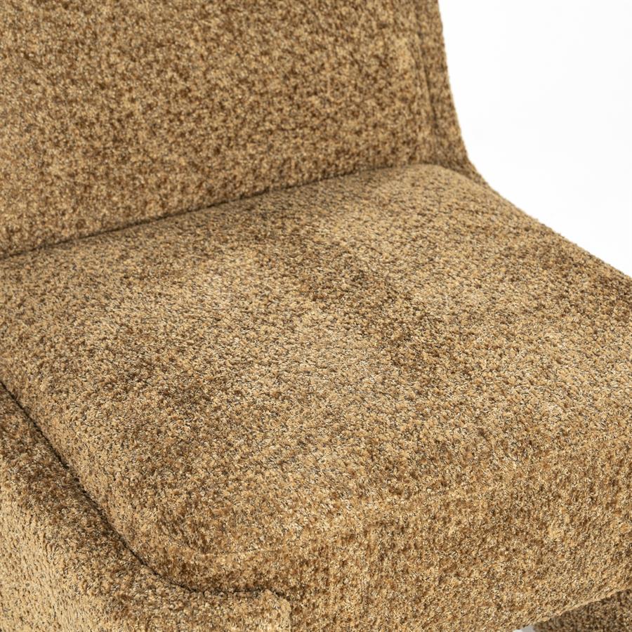Lounge fauteuil Omla By-Boo - Mosterd fluff stof