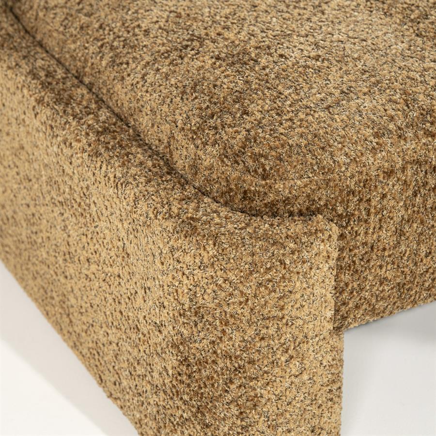 Lounge fauteuil Omla By-Boo - Mosterd fluff stof