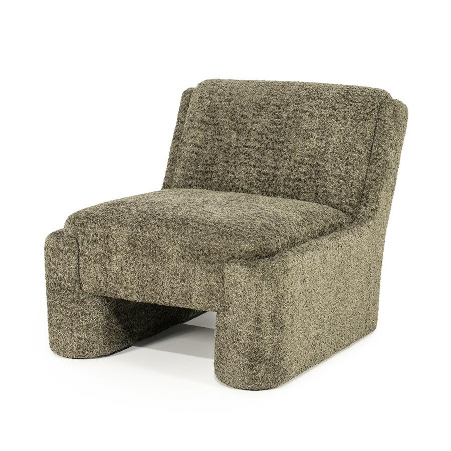 Lounge fauteuil Omla By-Boo - Groene fluff stof