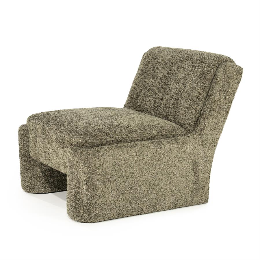 Lounge fauteuil Omla By-Boo - Groene fluff stof