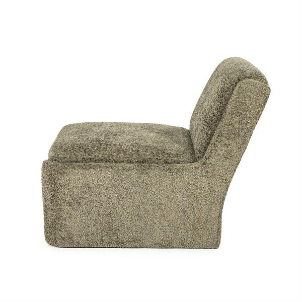 Lounge fauteuil Omla By-Boo - Groene fluff stof