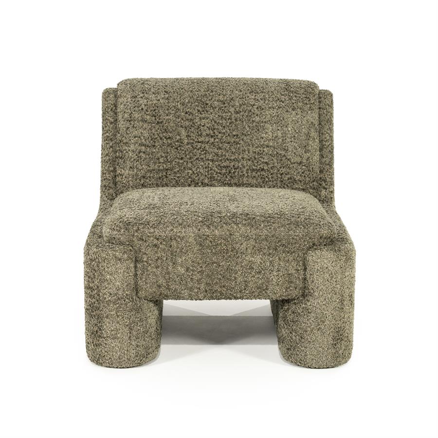 Lounge fauteuil Omla By-Boo - Groene fluff stof
