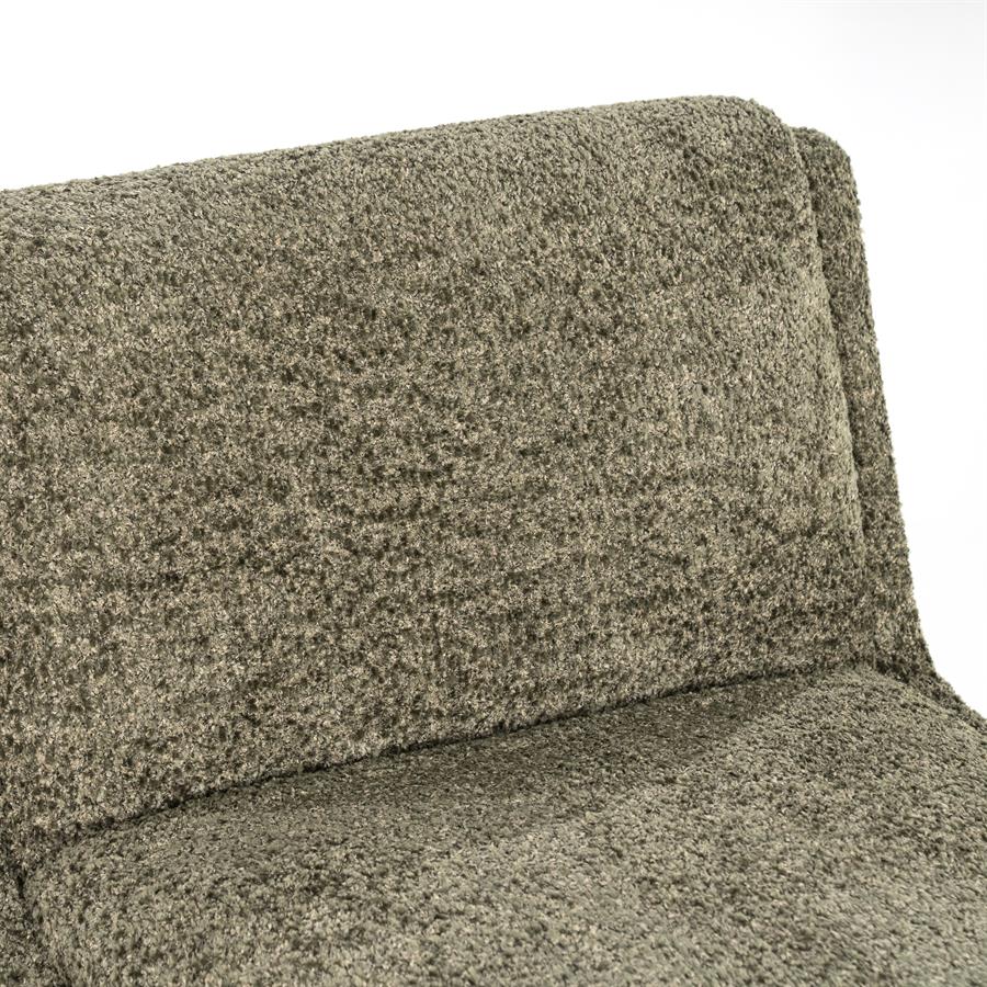 Lounge fauteuil Omla By-Boo - Groene fluff stof