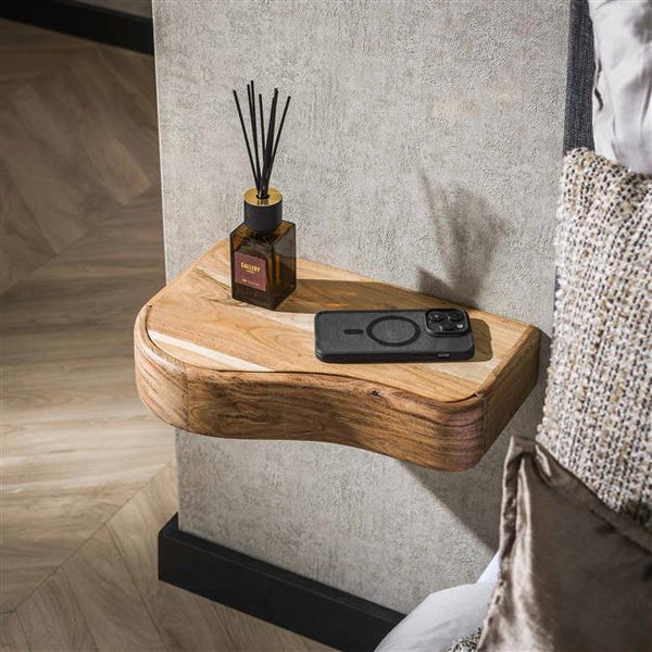 Nachtkastje organic set van 2 stuks / Massief acacia naturel