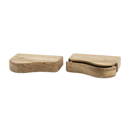 Nachtkastje organic set van 2 stuks / Massief acacia naturel van Idéco Design, foto 3