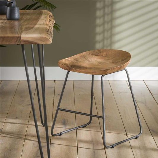 Kruk/stoel hout ergonomisch  Massief acacia naturel