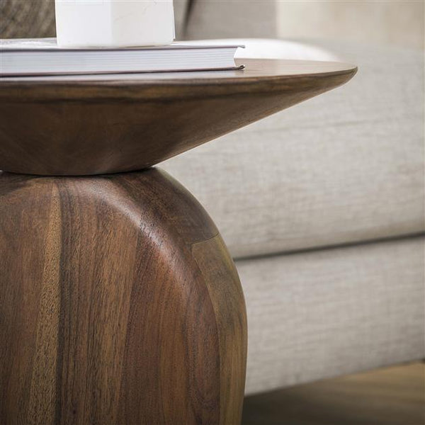 Bijzettafel art solid / Massief acacia glaze brown