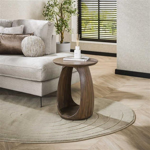 Bijzettafel flow S solid / Massief acacia glaze brown