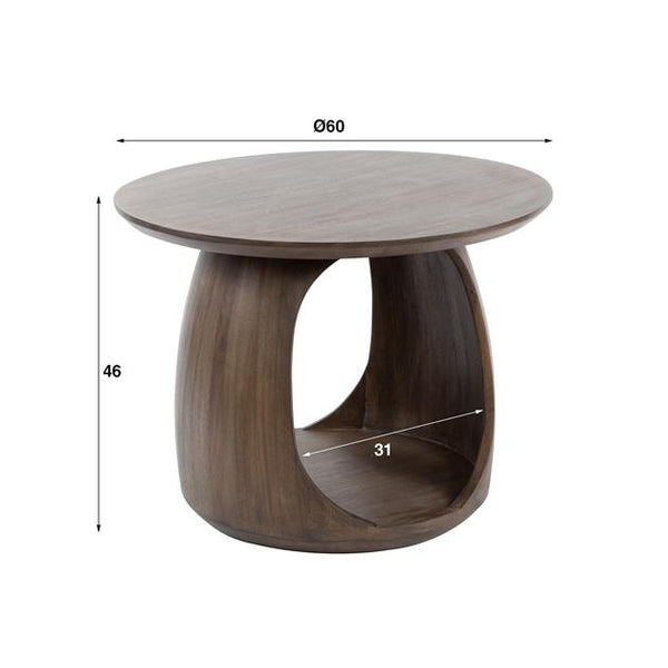 Bijzettafel flow M solid / Massief acacia glaze brown