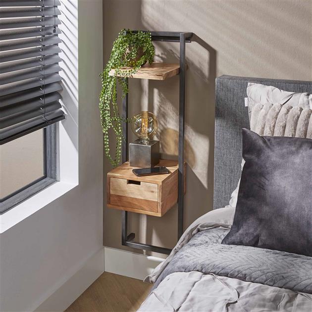 Nachtkastje air solid XS / Massief acacia naturel (Magazijn sale)