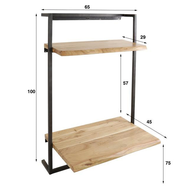 Wand/hang bureau Air Solid / Massief acacia 65x45x100 cm