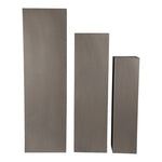 Bloemen/vazen zuilen Job vierkant grijs- 81 & 101 & 120.5 cm hoog (3 delige set)