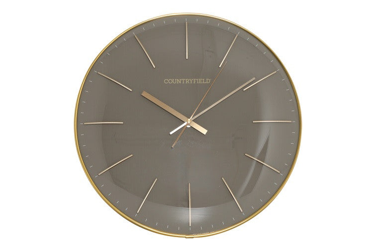 Wandklok Bellamy rond taupe/goud Countryfield Ø35 cm (NIEUW)