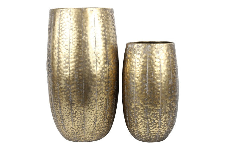 Vaas Elona set van 2 stuks goud/messing - Grote vazen