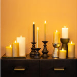 2 stuks LED Dinerkaars rustiek beige - 24 cm hoog + afstandsbediening (Countryfield)