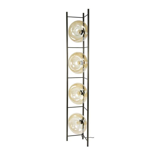 Vloerlamp Soll 4-lichts / Amber glas