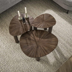 Bijzettafel set van 3 driehoek Maya teak / Teak rust brown