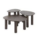 Bijzettafel set van 3 driehoek Maya teak / Teak rust brown
