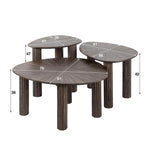 Bijzettafel set van 3 driehoek Maya teak / Teak rust brown