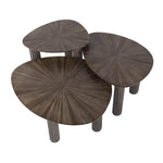 Bijzettafel set van 3 driehoek Maya teak / Teak rust brown