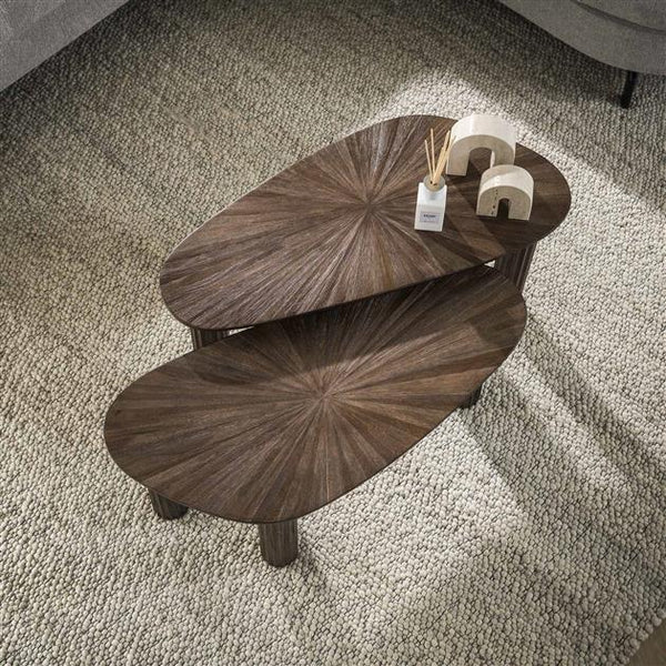 Salontafel set/2 hoekvormig Maya teak / Teak rust brown