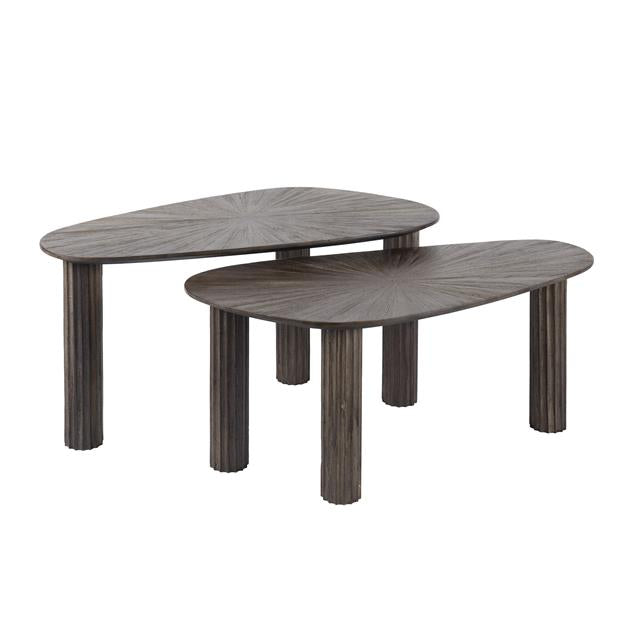 Salontafel set/2 hoekvormig Maya teak / Teak rust brown