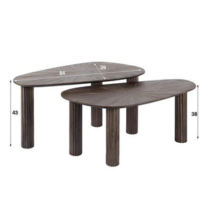 Salontafel set/2 hoekvormig Maya teak / Teak rust brown