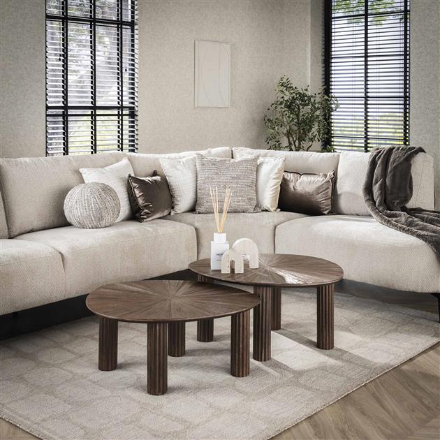 Salontafel set van 2 vierhoekig Maya teak / Teak rust brown