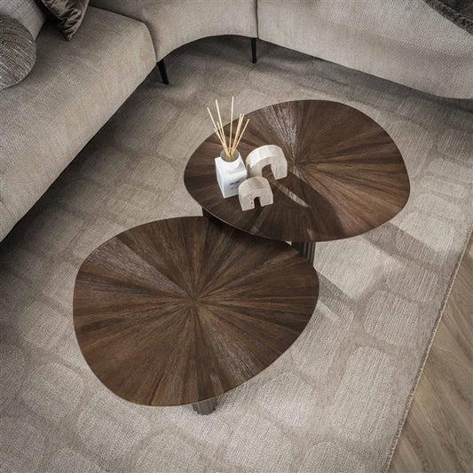 Salontafel set van 2 vierhoekig Maya teak / Teak rust brown