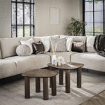 Salontafel set van 2 driehoekig Maya teak / Teak rust brown