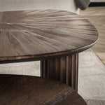 Salontafel set van 2 driehoekig Maya teak / Teak rust brown