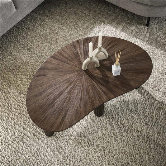 Salontafel 110 niervormig Maya teak / Teak rust brown
