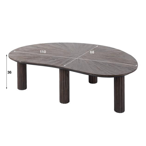 Salontafel 110 niervormig Maya teak / Teak rust brown