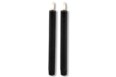 2 stuks LED Dinerkaars rustiek zwart - 24 cm hoog + afstandsbediening (Countryfield)