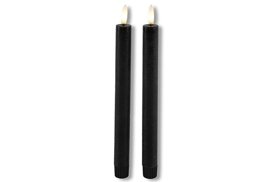 2 stuks LED Dinerkaars rustiek zwart - 24 cm hoog + afstandsbediening (Countryfield)