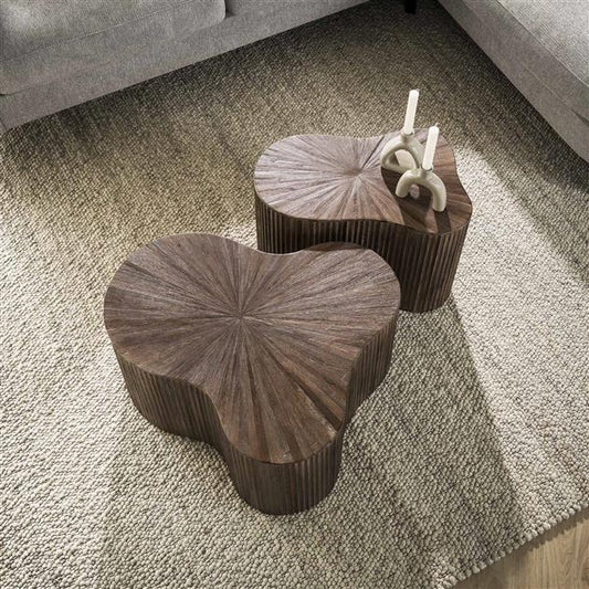 Salontafel set/2 shamrock Maya teak / Teak rust brown