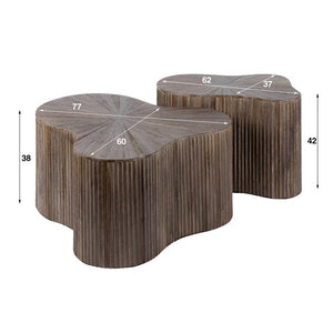Salontafel set/2 shamrock Maya teak / Teak rust brown