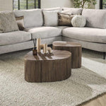 Salontafel set van 2 stuks XL driehoek Maya teak / Teak rust brown