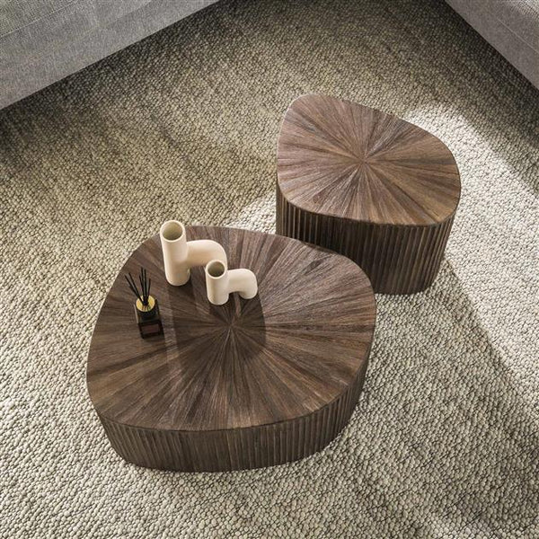 Salontafel set van 2 stuks XL driehoek Maya teak / Teak rust brown