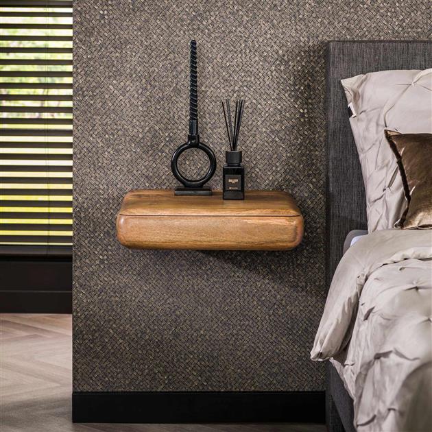 Nachtkastje sleek / Massief mango zandkleur van Idéco Design