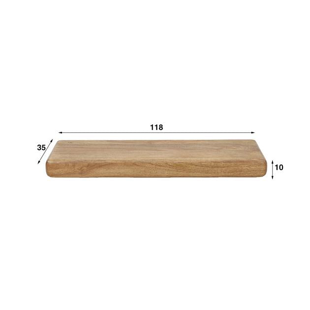Wandplank 118 sleek / Massief mango zandkleur (Magazijn sale)