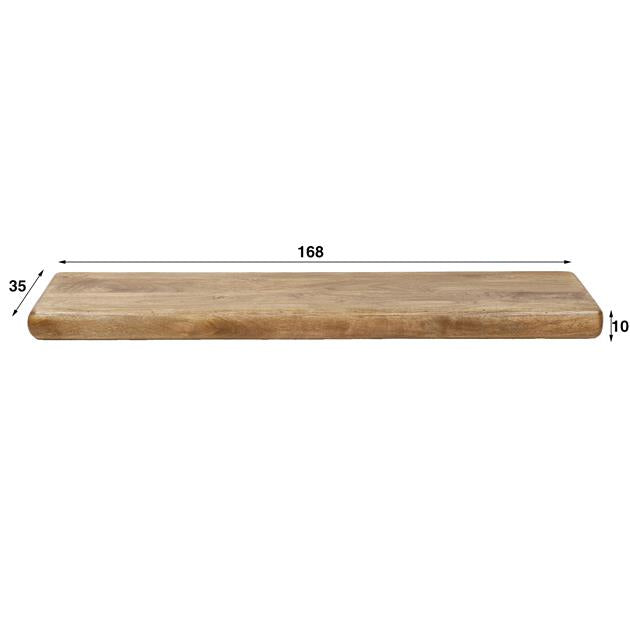 Wandplank 170 sleek / Massief mango zandkleur (Magazijn sale)