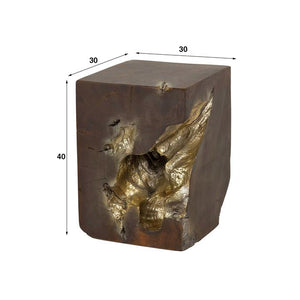 Bijzettafel square grey and gold / Grijs (Magazijn sale)