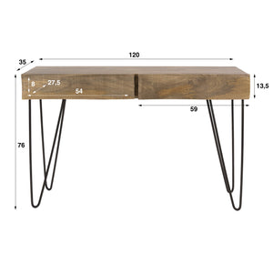 Hal-/kaptafel Ocean / Massief mango zand