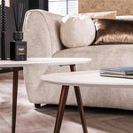 Salontafel set/2 driehoekig stone / Marmer composiet (Magazijn sale)