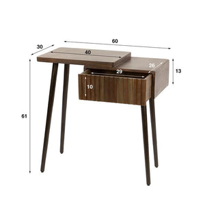 Nachtkastje Carve 1 lade  / Massief acacia drift brown (links)