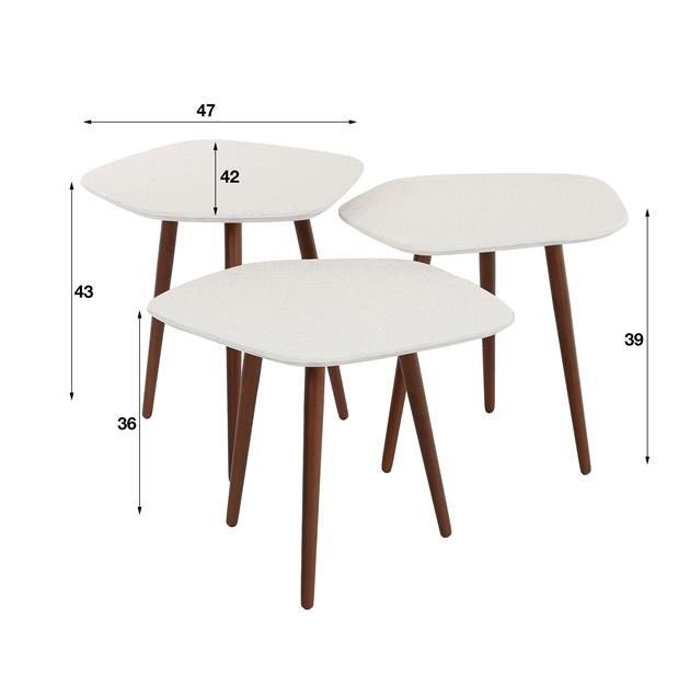 Salontafel set/3 point stone / Marmer composiet (Magazijn sale)