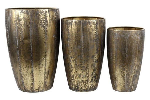 Vaas Eleora set van 3 stuks goud/messing - Grote vazen