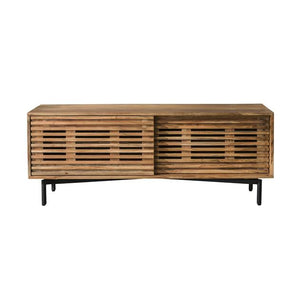 TV-meubel 2 deuren slide / Massief acacia naturel (Magazijn sale)